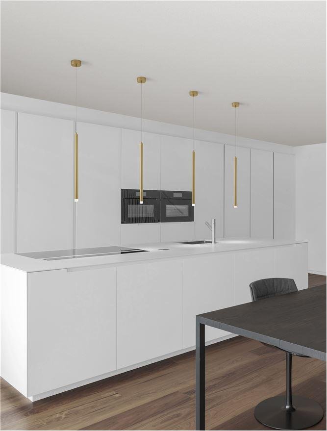 Levně NV 9287918 Závěsné svítidlo TRIMLE zlatý hliník a akryl LED 3W 230V 3000K IP20 - NOVA LUCE