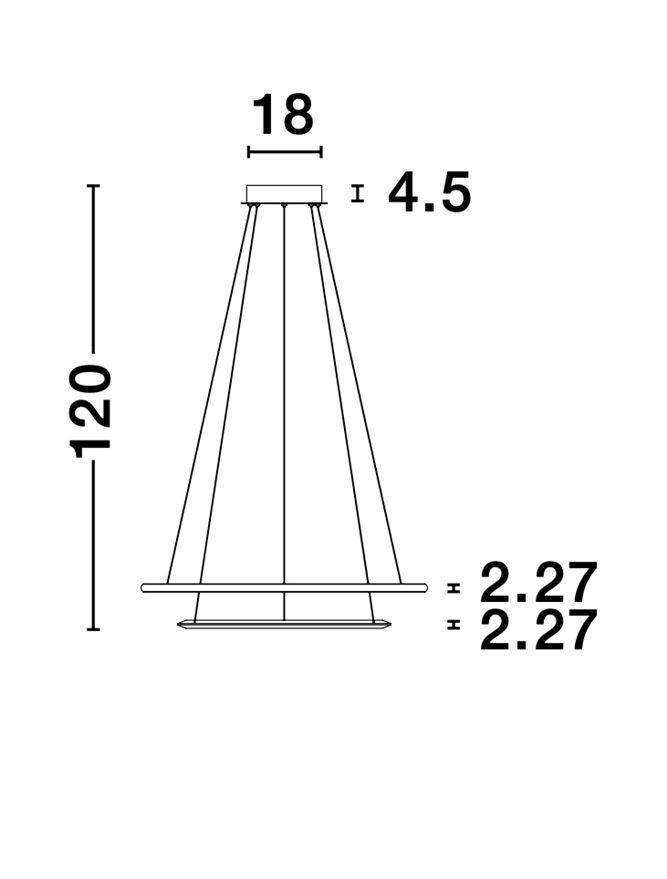 NV 9312838 Závěsné svítidlo NETUNO chromovaný hliník a křišťál nastavitelné LED 50W 230V 3000K IP20 stmívatelné - NOVA LUCE (obrázek 6)