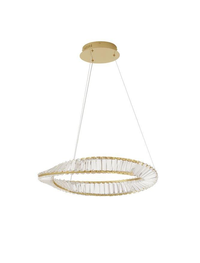 NV 9333061 Závěsné svítidlo AURELIA zlatý kov a křišťál LED 36W 230V 3500K IP20 stmívatelné - NOVA LUCE