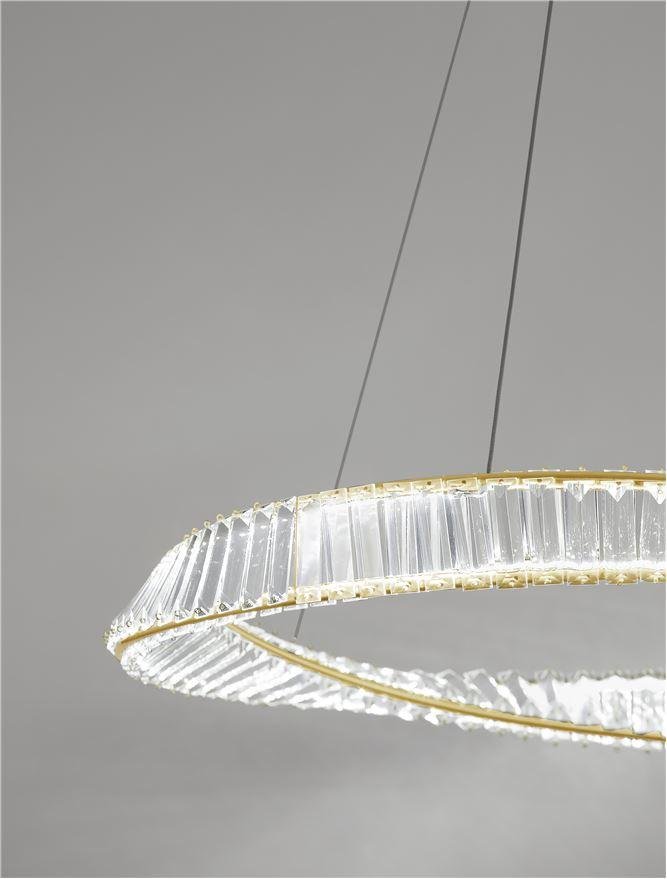 NV 9333062 Závěsné svítidlo AURELIA zlatý kov a křišťál LED 45W 230V 3500K IP20 stmívatelné - NOVA LUCE (obrázek 3)