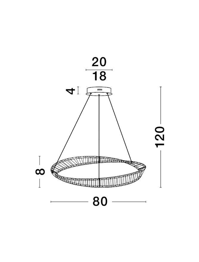 NV 9333062 Závěsné svítidlo AURELIA zlatý kov a křišťál LED 45W 230V 3500K IP20 stmívatelné - NOVA LUCE (obrázek 4)
