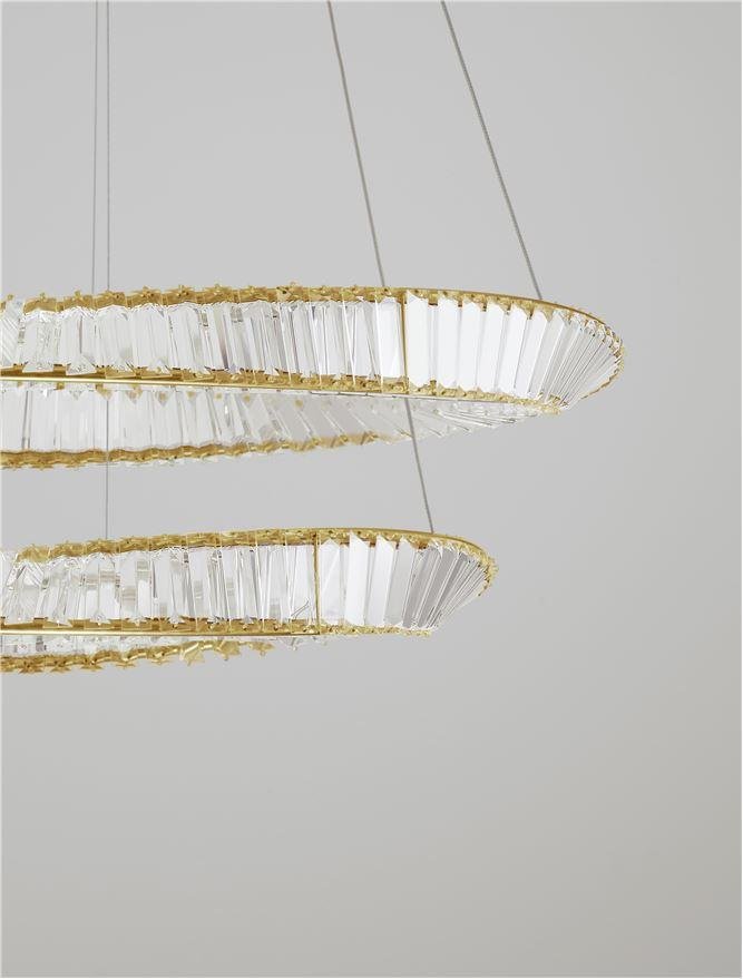 NV 9333063 Závěsné svítidlo AURELIA zlatý kov a křišťál LED 70W 230V 3500K IP20 stmívatelné - NOVA LUCE (obrázek 3)