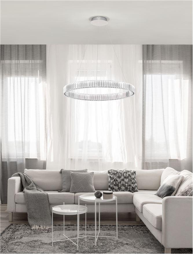 NV 9333067 Závěsné svítidlo AURELIA chromovaný kov a křišťál LED 47W 230V 3500K IP20 stmívatelné - NOVA LUCE