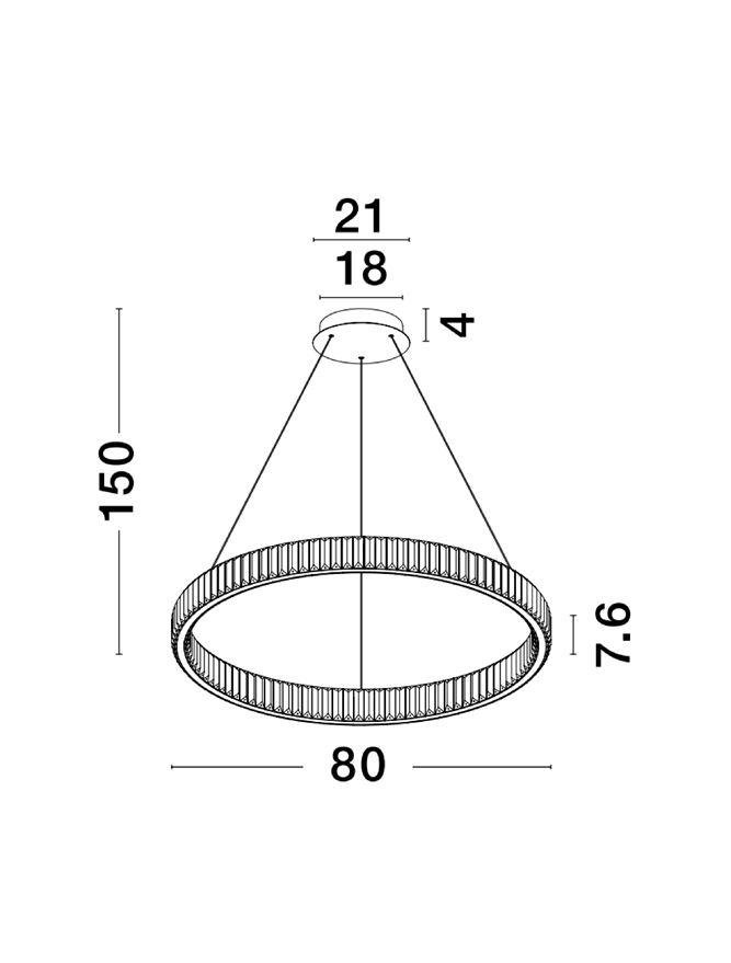 NV 9333067 Závěsné svítidlo AURELIA chromovaný kov a křišťál LED 47W 230V 3500K IP20 stmívatelné - NOVA LUCE (obrázek 3)