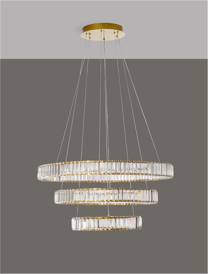 NV 9333069 Závěsné svítidlo AURELIA zlatý kov a křišťál LED 92W 230V 3500K IP20 stmívatelné - NOVA LUCE (obrázek 3)