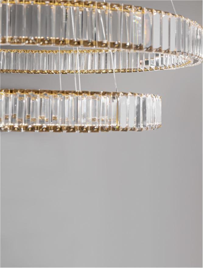 NV 9333069 Závěsné svítidlo AURELIA zlatý kov a křišťál LED 92W 230V 3500K IP20 stmívatelné - NOVA LUCE (obrázek 6)
