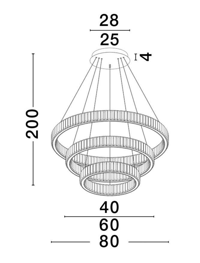 NV 9333069 Závěsné svítidlo AURELIA zlatý kov a křišťál LED 92W 230V 3500K IP20 stmívatelné - NOVA LUCE (obrázek 8)