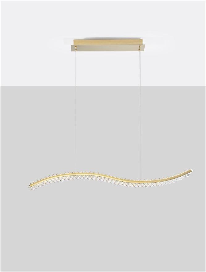 NV 9333078 Závěsné svítidlo AURELIA zlatý kov a křišťál LED 40W 230V 3500K IP20 stmívatelné - NOVA LUCE (obrázek 4)