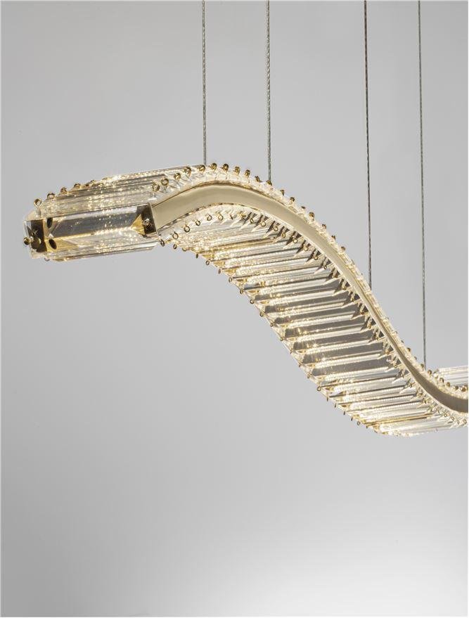 NV 9333078 Závěsné svítidlo AURELIA zlatý kov a křišťál LED 40W 230V 3500K IP20 stmívatelné - NOVA LUCE (obrázek 6)