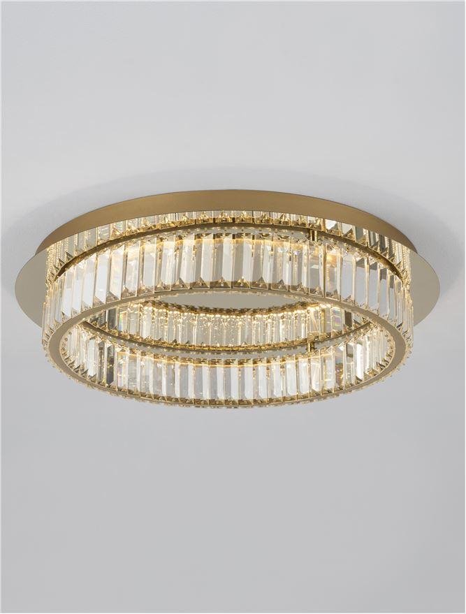 NV 9333080 Stropní svítidlo AURELIA zlatý kov a křišťál LED 19W 230V 3500K IP20 stmívatelné - NOVA LUCE (obrázek 3)