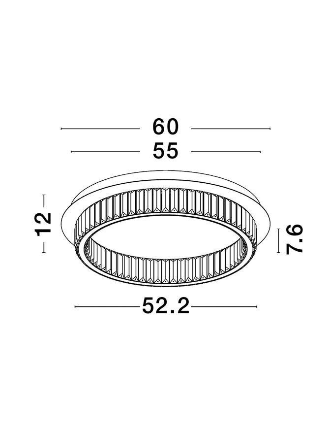 NV 9333080 Stropní svítidlo AURELIA zlatý kov a křišťál LED 19W 230V 3500K IP20 stmívatelné - NOVA LUCE (obrázek 4)