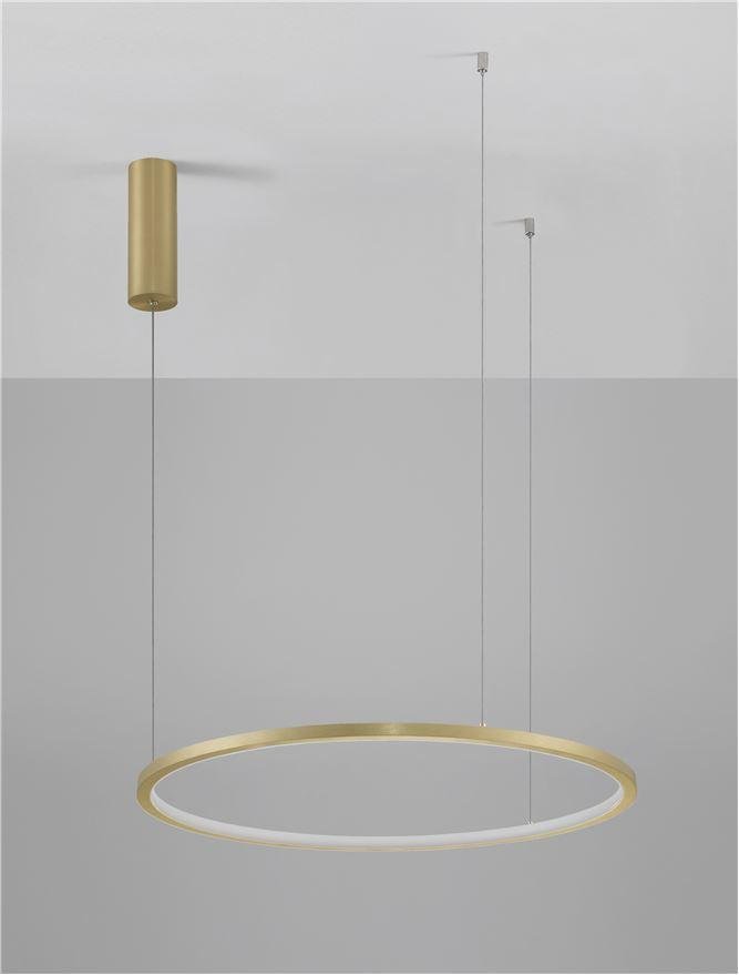 NV 9345602 Závěsné svítidlo TARQUIN broušený zlatý hliník a akryl LED 36W 230V 3000K IP20 stmívatelné - NOVA LUCE (obrázek 6)