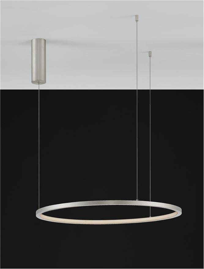 NV 9345603 Závěsné svítidlo TARQUIN šampaň stříbrný hliník a akryl LED 36W 230V 3000K IP20 stmívatelné - NOVA LUCE