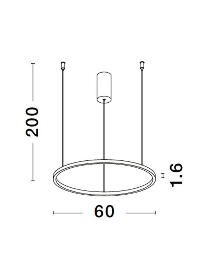 NV 9345603 Závěsné svítidlo TARQUIN šampaň stříbrný hliník a akryl LED 36W 230V 3000K IP20 stmívatelné - NOVA LUCE (obrázek 9)