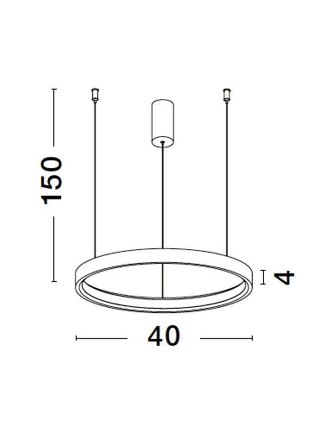NV 9345615 Závěsné svítidlo PERRINE kartáčovaný zlatý hliník a akryl LED 30W 230V 3000K IP20 stmívatelné - NOVA LUCE (obrázek 8)