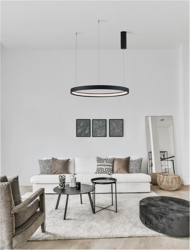NV 9345616 Závěsné svítidlo PERRINE černý hliník a akryl LED 42W 230V 3000K IP20 stmívatelné - NOVA LUCE