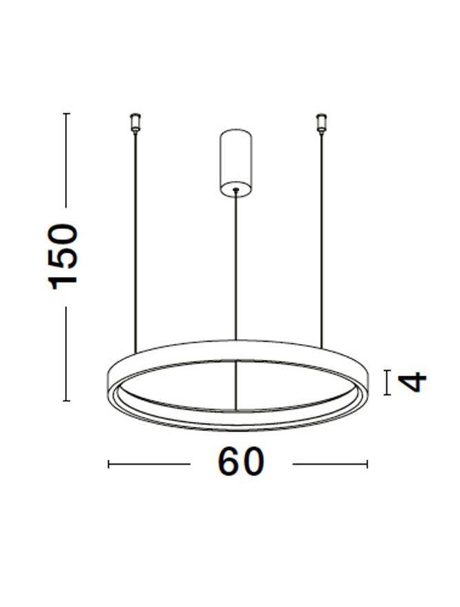 NV 9345617 Závěsné svítidlo PERRINE bílý hliník a akryl LED 42W 230V 3000K IP20 stmívatelné - NOVA LUCE (obrázek 8)