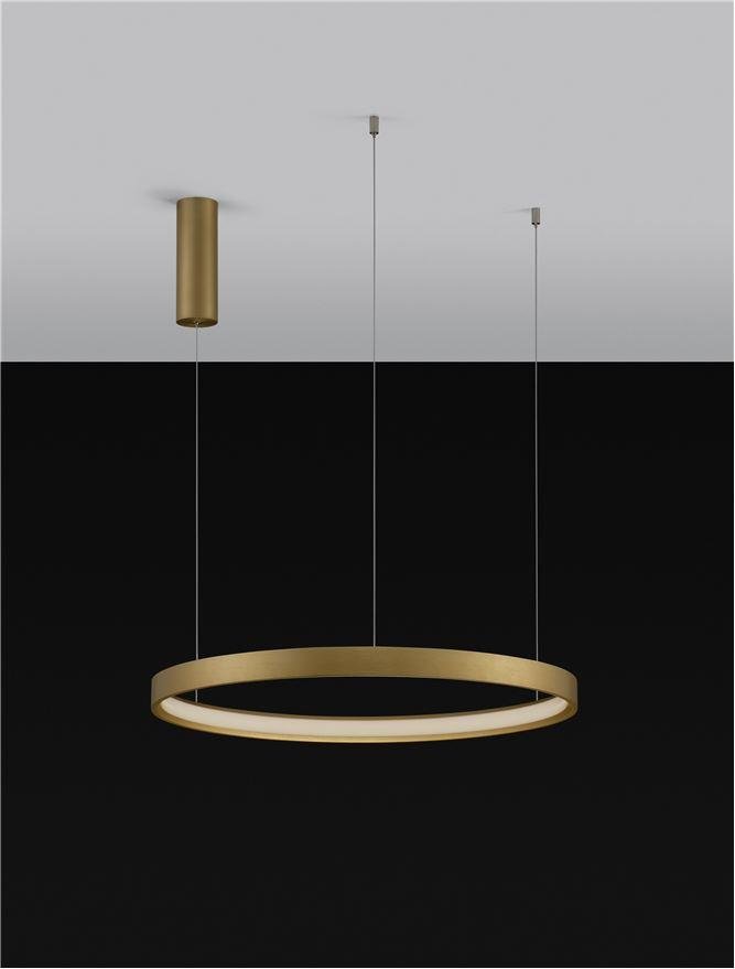 NV 9345619 Závěsné svítidlo PERRINE kartáčovaný zlatý hliník a akryl LED 42W 230V 3000K IP20 stmívatelné - NOVA LUCE