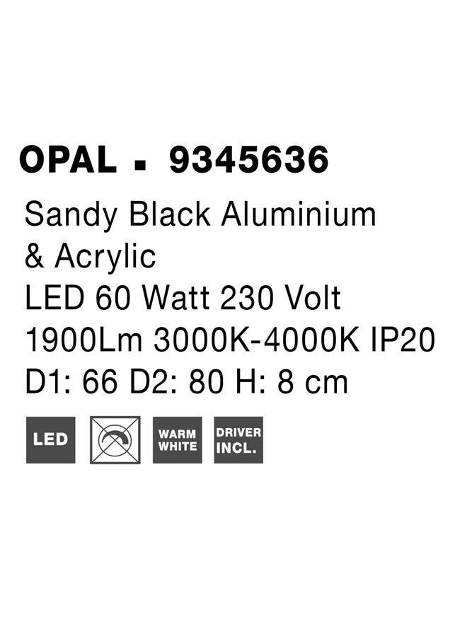 NV 9345636 Stropní svítidlo MORBIDO černý hliník a akryl LED 60W 230V 2700K - 4000K IP20 vč. dálkového ovládání stmívatelné Tuya - NOVA LUCE (obrázek 8)