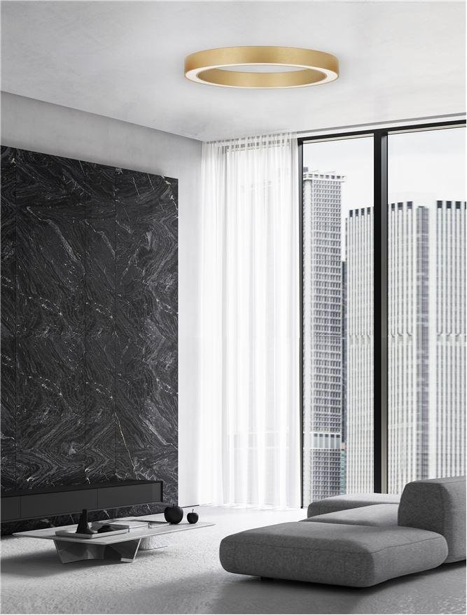 NV 9345637 Stropní svítidlo MORBIDO zlatý mosazný hliník a akryl LED 60W 230V 2700K - 4000K IP20 vč. dálkového ovládání stmívatelné Tuya - NOVA LUCE