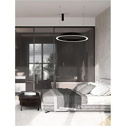 Obrázek pro produkt Závěsné svítidlo MORBIDO černý hliník a akryl LED 80W 230V 2700K - 4000K IP20 vč. dálkového ovládání stmívatelné Tuya - NOVA LUCE