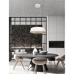 Obrázek pro produkt Závěsné svítidlo ALBA bílý hliník šampaň a zlatá LED 40W 230V 3000K IP20 stmívatelné - NOVA LUCE