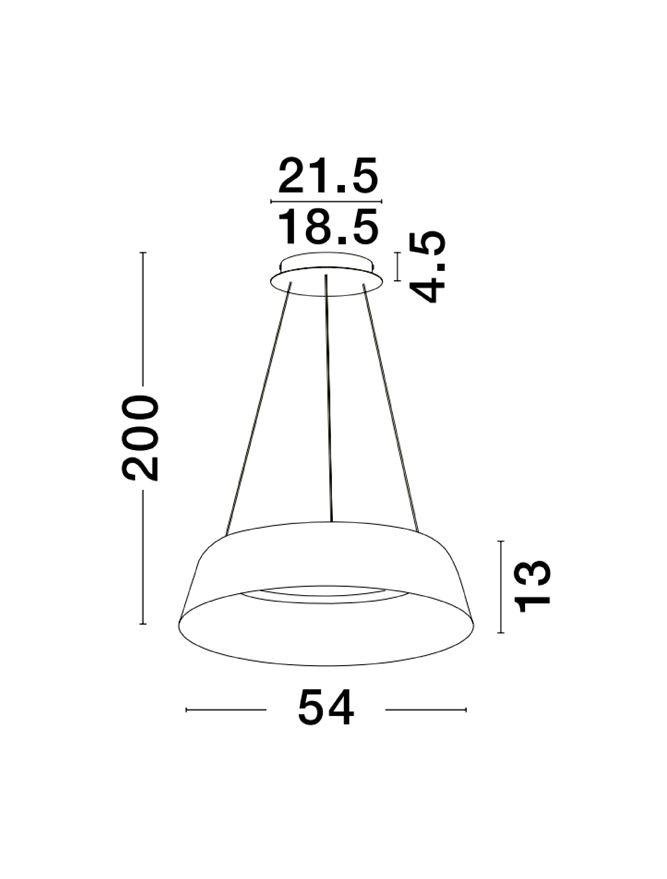 NV 9345657 Závěsné svítidlo ALBA bílý hliník šampaň a zlatá LED 50W 230V 3000K IP20 stmívatelné - NOVA LUCE (obrázek 2)