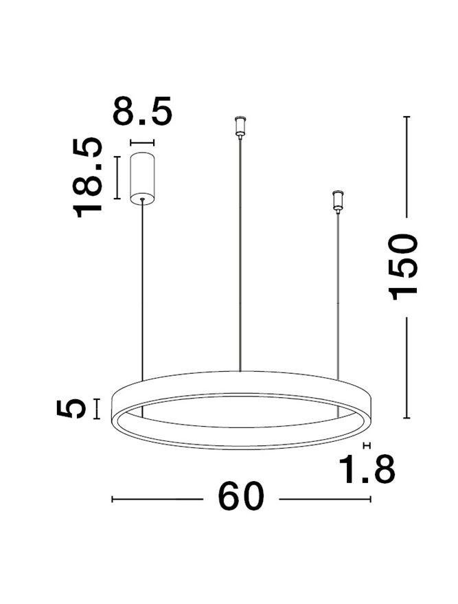 NV 9345660 Závěsné svítidlo ELOWEN černý hliník a silikon LED 60W 3000K stmívatelné - NOVA LUCE (obrázek 3)