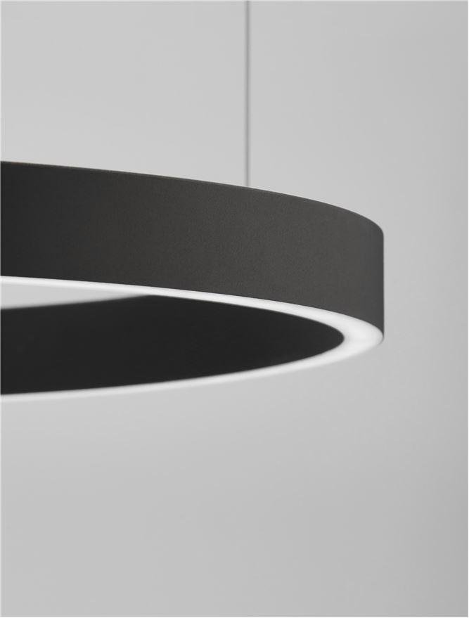 NV 9345664 Závěsné svítidlo ELOWEN černý hliník a silikon LED 80W 3000K stmívatelné - NOVA LUCE