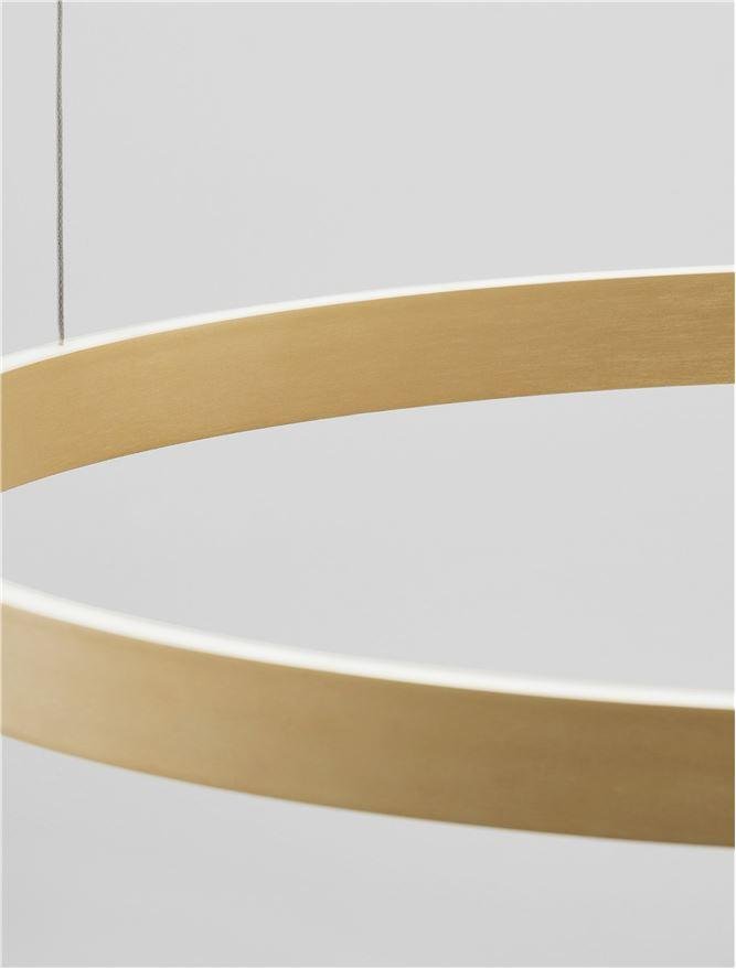 NV 9345665 Závěsné svítidlo ELOWEN broušený zlatý hliník a silikon LED 80W 3000K stmívatelné - NOVA LUCE