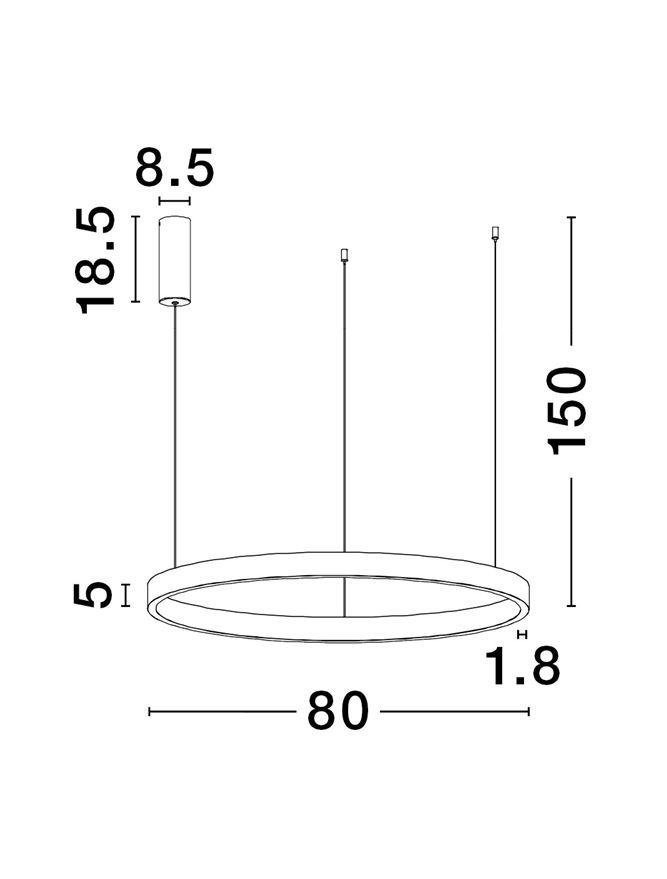NV 9345666 Závěsné svítidlo ELOWEN broušený šampaň stříbrný hliník a silikon LED 80W 3000K stmívatelné - NOVA LUCE (obrázek 3)