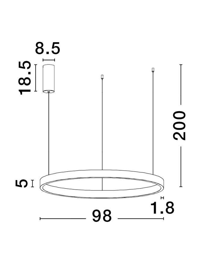 NV 9345667 Závěsné svítidlo ELOWEN bílý hliník a silikon LED 100W 3000K stmívatelné - NOVA LUCE (obrázek 5)
