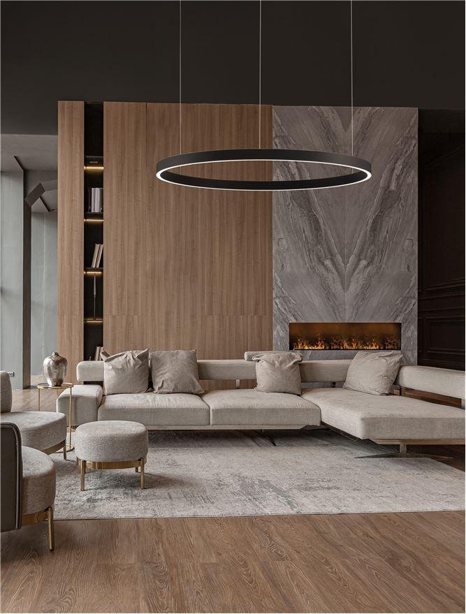 NV 9345668 Závěsné svítidlo ELOWEN černý hliník a silikon LED 100W 3000K stmívatelné - NOVA LUCE