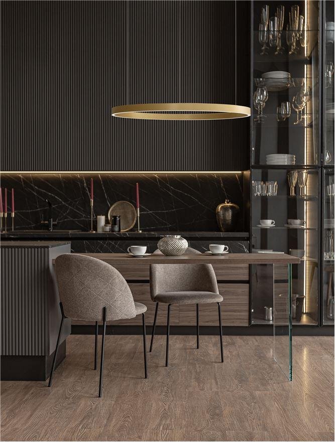 NV 9345669 Závěsné svítidlo ELOWEN broušený zlatý hliník a silikon LED 100W 3000K stmívatelné - NOVA LUCE