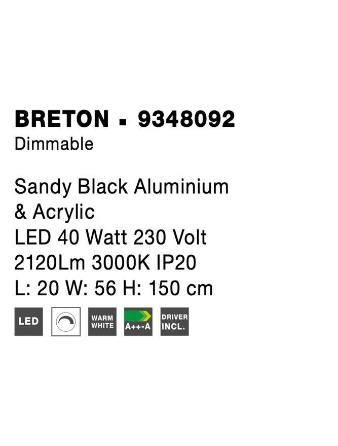 NV 9348092 Stojací lampa BRETON černý hliník a akryl LED 40W 230V 3000K IP20 stmívatelné - NOVA LUCE (obrázek 10)