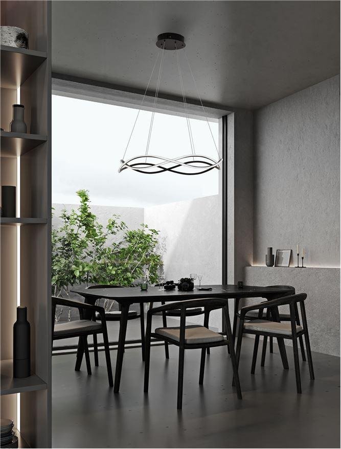 Levně NV 9348103 Závěsné svítidlo JINAL LED závěsné svítidlo černý kov, hliník a silikon 3000K 55W IP20 stmívatelné - NOVA LUCE
