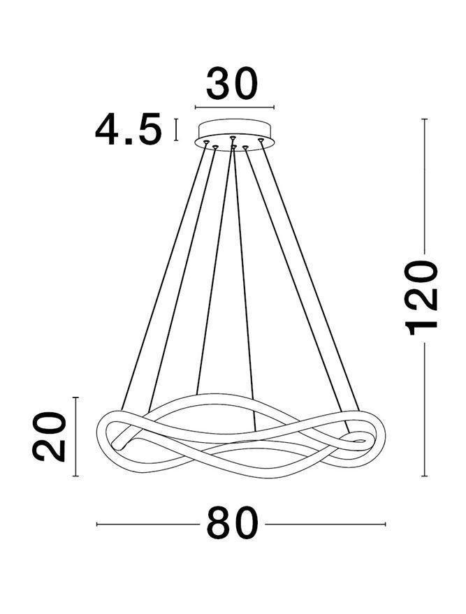 NV 9348103 Závěsné svítidlo JINAL LED závěsné svítidlo černý kov, hliník a silikon 3000K 55W IP20 stmívatelné - NOVA LUCE (obrázek 5)