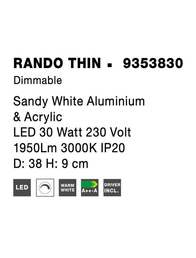 NV 9353830 Stropní svítidlo RANDO THIN bílý hliník a akryl LED 30W 230V 3000K IP20 stmívatelné - NOVA LUCE (obrázek 7)