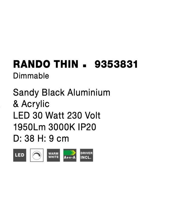 NV 9353831 Stropní svítidlo RANDO THIN černý hliník a akryl LED 30W 230V 3000K IP20 stmívatelné - NOVA LUCE (obrázek 8)