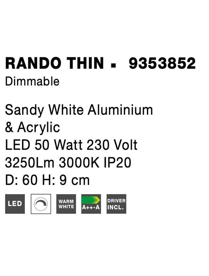 NV 9353852 Stropní svítidlo RANDO THIN bílý hliník a akryl LED 50W 230V 3000K IP20 stmívatelné - NOVA LUCE (obrázek 6)