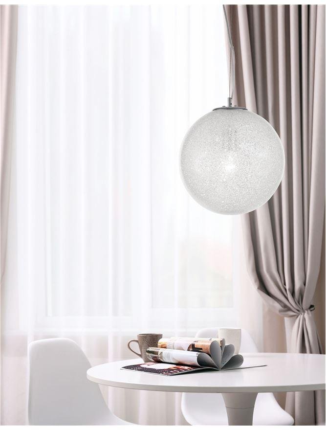 NV 9361742 Závěsné svítidlo FROZEN čiré sklo a akryl uvnitř chromovaný hliník E27 1x12W IP20 bez žárovky - NOVA LUCE
