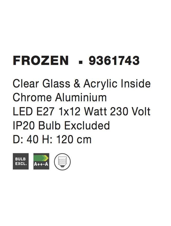 NV 9361743 Závěsné svítidlo FROZEN čiré sklo a akryl uvnitř chromovaný hliník E27 1x12W IP20 bez žárovky - NOVA LUCE (obrázek 3)