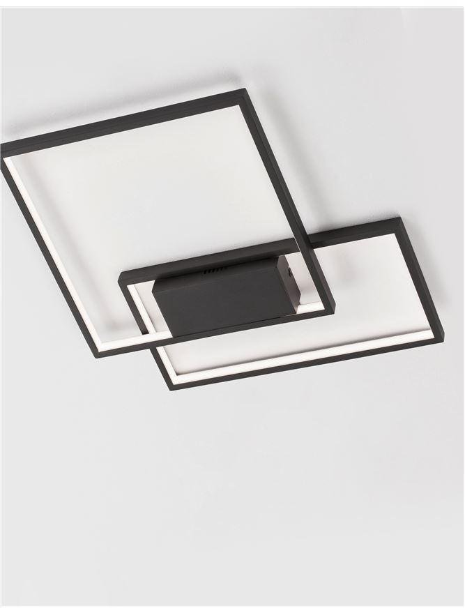 NV 9364033 Stropní svítidlo PORTO černá ocel hliník a akryl LED 30W 230V 3000K IP20 stmívatelné - NOVA LUCE