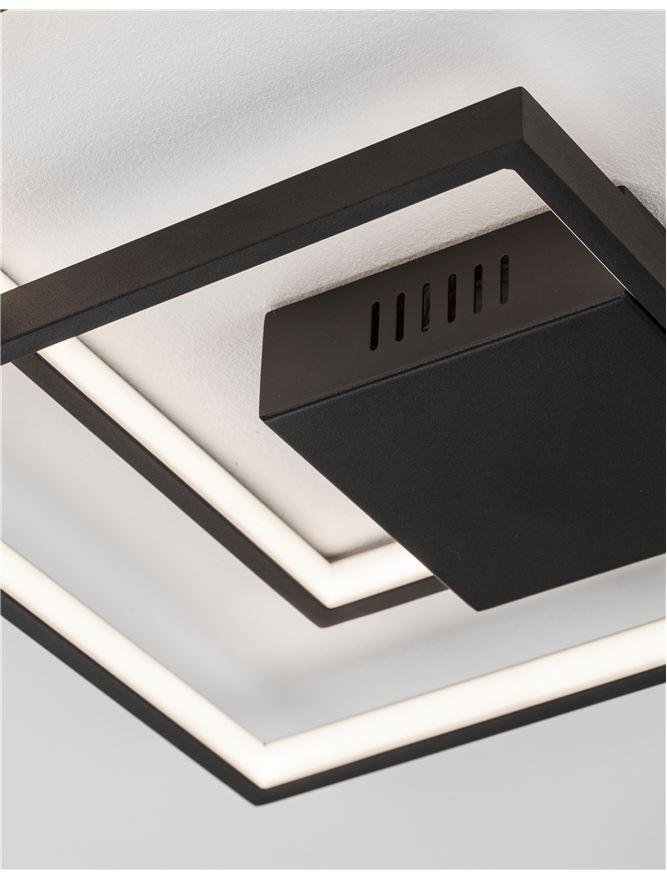 NV 9364035 Stropní svítidlo PORTO černá ocel hliník a akryl LED 30W 230V 3000K IP20 stmívatelné - NOVA LUCE