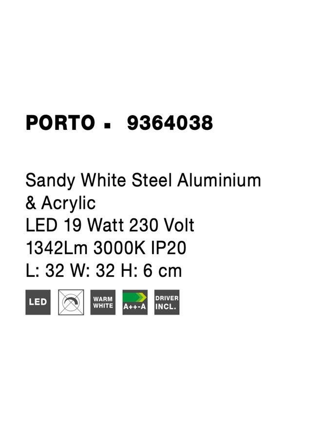 NV 9364038 Stropní svítidlo PORTO bílá ocel hliník a akryl LED 19W 230V 3000K IP20 - NOVA LUCE (obrázek 10)