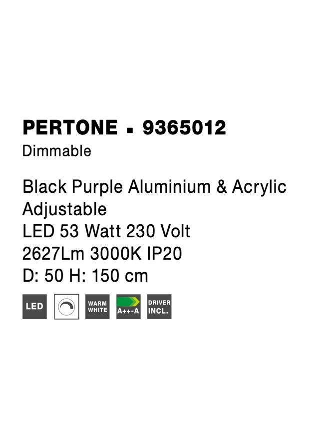 NV 9365012 Závěsné svítidlo PERTONE černý fialový hliník a akryl nastavitelné LED 53W 230V 3000K IP20 stmívatelné - NOVA LUCE (obrázek 11)