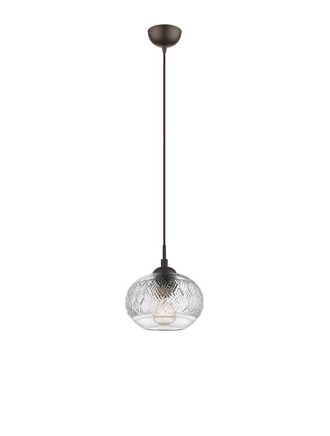 NV 938226 Závěsné svítidlo DEVON čiré sklo hnědá kovová základna hnědý kabel E14 1x5W IP20 bez žárovky - NOVA LUCE (obrázek 2)