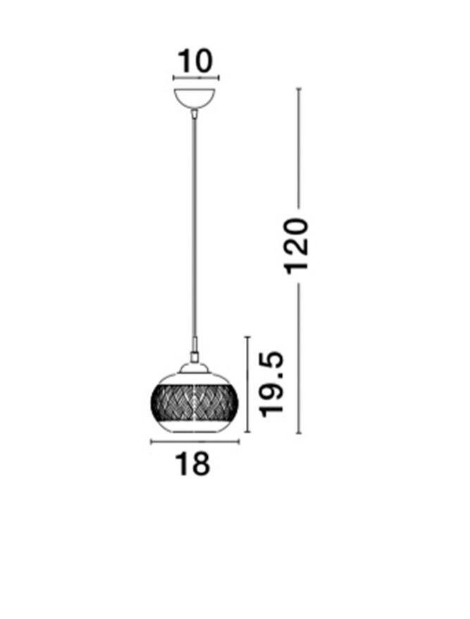 NV 938226 Závěsné svítidlo DEVON čiré sklo hnědá kovová základna hnědý kabel E14 1x5W IP20 bez žárovky - NOVA LUCE (obrázek 3)