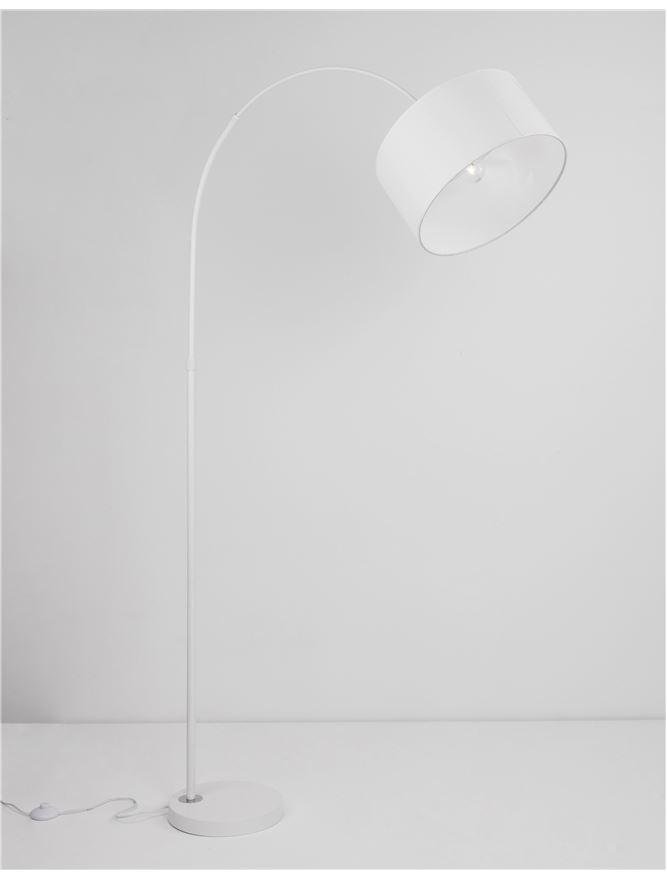 NV 9401653 Stojací lampa SAMA bílé stínidlo bílá hliníková základna E27 1x12W 230V IP20 bez žárovky - NOVA LUCE