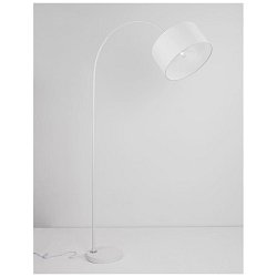 Obrázek pro produkt Stojací lampa SAMA bílé stínidlo bílá hliníková základna E27 1x12W 230V IP20 bez žárovky - NOVA LUCE